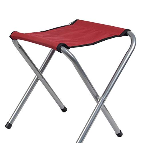 LSXIAO Taburete Plegable Al Aire Libre Hojaldre De Taburete Portátil Ultra Ligero Mini Asiento Ocio De Campo, 5 Colores (Color : Rojo, Tamaño : 33.5x25.5x32.5cm)