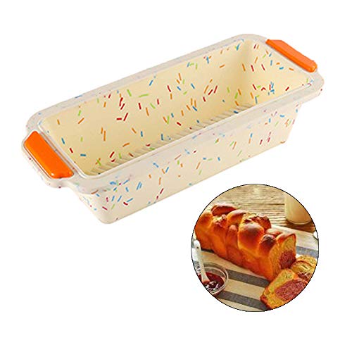 Lsydgn Bandeja de Horno Mini Baguette Molde para Tostadas de Multifuncional con Revestimiento Antiadherente Panadería rectángulo Moldes para Tartas caseras Pan, Pastel de Carne y Quiche (Color Crema)