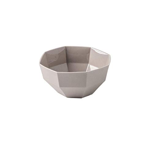 L.TSN Home Muñeca Grande Cuenco de cerámica Hogar nórdico Antiescarcha Bandeja de Postre Plato de Ensalada Vajilla Gris Utensilios para Comer Hotel Decorativo Cuenco de Sopa Retro (Color: L)