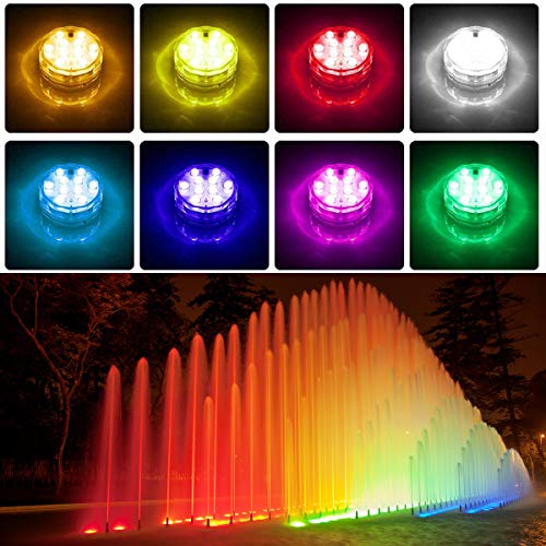 Luces Sumergibles Bajo El Agua Luces, MAVIE 4 Pack Impermeables Multicolores LED Luz Sumergible con Mando a Distancia para Fiesta, Base de Jarrón, Boda, Navidad, Acuario, Decoración, Estanque