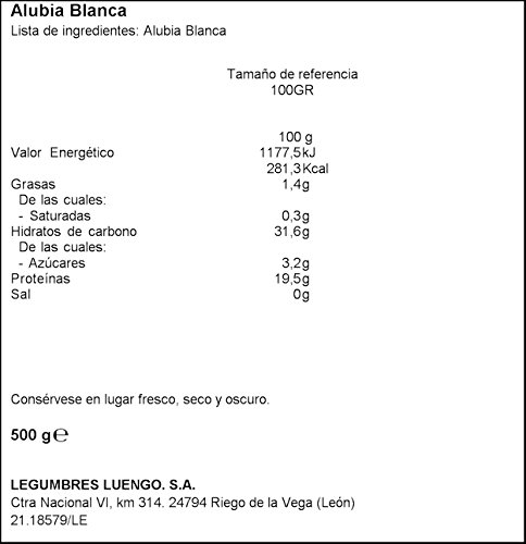Luengo - Alubia Blanca Larga Selecta, 500 g
