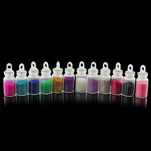 LUFA 12 colores en 3D los mini granos de caviar uñas de los brillos del arte DIY manicura de la decoración de gel UV Herramientas Accesorios