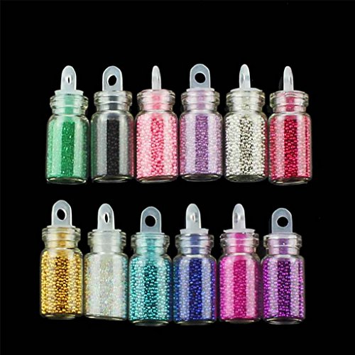 LUFA 12 colores en 3D los mini granos de caviar uñas de los brillos del arte DIY manicura de la decoración de gel UV Herramientas Accesorios