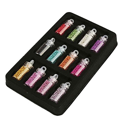 LUFA 12 colores en 3D los mini granos de caviar uñas de los brillos del arte DIY manicura de la decoración de gel UV Herramientas Accesorios