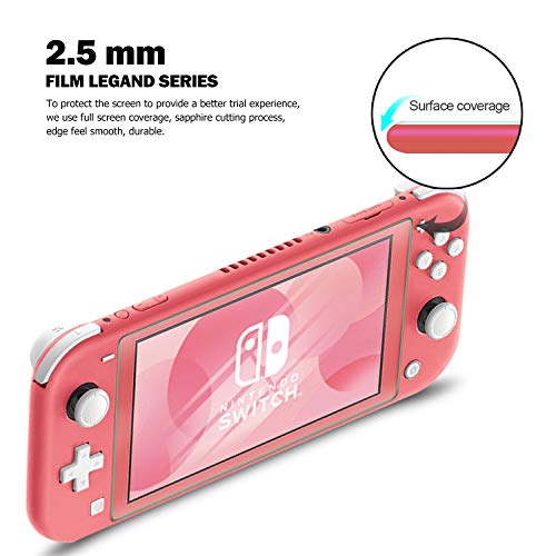 Luibor Protector Pantalla para Nintendo Switch Lite de Cristal, Templado Pantalla Vidrio,Sin Burbujas, Anti-Rotura, Arañazos-Resistente,9H Dureza,HD y Fácil Instalación (3 Piezas)