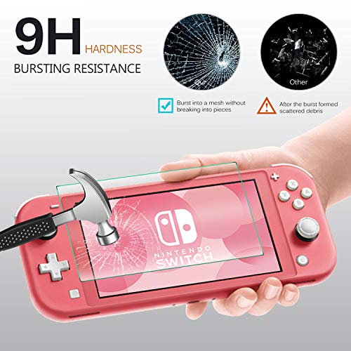 Luibor Protector Pantalla para Nintendo Switch Lite de Cristal, Templado Pantalla Vidrio,Sin Burbujas, Anti-Rotura, Arañazos-Resistente,9H Dureza,HD y Fácil Instalación (3 Piezas)