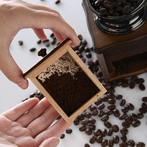 lujiaoshout Manual Molinillo de café Molino de café de la Mano Base de Madera con el cajón del Grano de café Molino Antiguo de la Vendimia del Estilo de la manivela