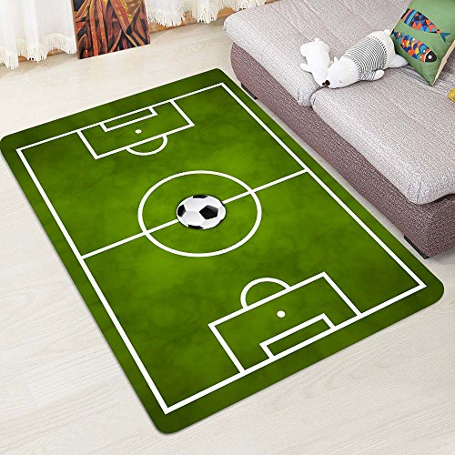 Lulalula - Alfombra de campo de fútbol para niños, suave, antideslizante, tamaño 50 x 80 cm