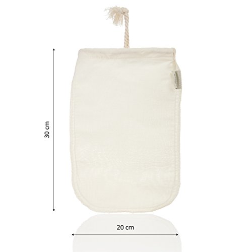 Lumaland Cuisine bolsa filtro leche vegetal.Tejido natural. Incluye recetas. Envase sostenible 100% BIO orgánico.Algodón