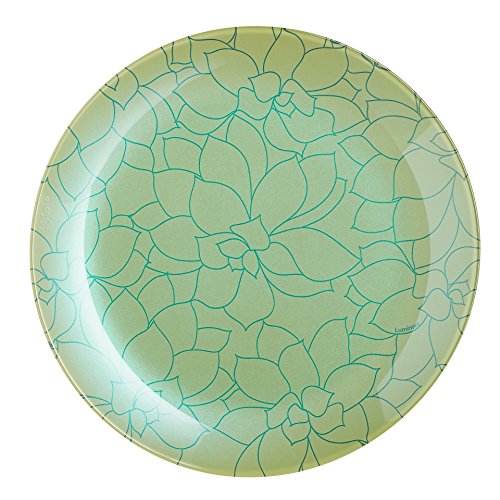 Luminarc L8283 - Juego de 6 platos de postre, 20 cm, diseño de flores, color verde