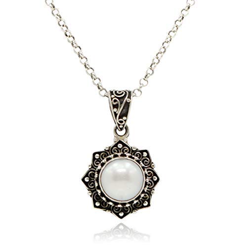 Luna Azure - Collar de plata de ley 925 con forma de estrella de 8 puntas, para mujer, chica, regalo