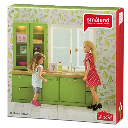 Lundby 60.2077.00 - Fregadero y lavavajillas, Mini muñeca con Accesorios