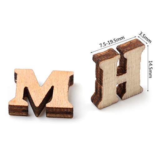 luosh Letras de Madera, 100 Piezas de Letras del Alfabeto de Madera sin terminar para Manualidades, exhibiciones de decoración DIY, decoración del hogar