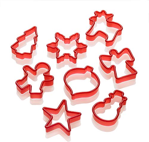 Lurch 10520 - Moldes para Galletas (8 Unidades), diseño de Navidad, Color Rojo