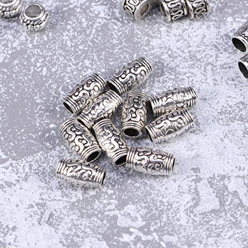 Lurrose 60pcs Surtido Patrón de Pelo Brazalete de Pelo de Aluminio Trenzado de Perlas Rastas Accesorios Conjuntos