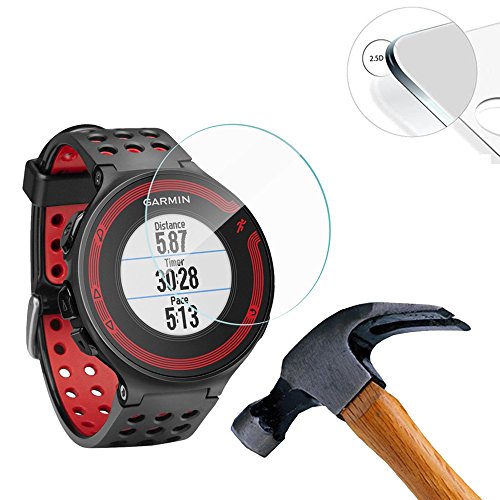 Lusee 3 Piezas Protector de Pantalla para Garmin Forerunner 235 / Forerunner 225 / Forerunner 620 / Forerunner 630 Cristal Vidrio Templado [Dureza 9H] [Alta Definición] Protector de Pantalla