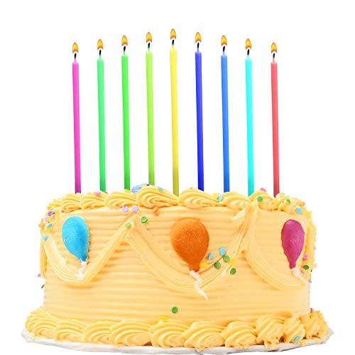 LUTER 20 Piezas Velas Cumpleaños Color Vela Pastel Largas Velas de la Magdalena para el cumpleaños de la Boda Baby Shower Fiesta Decoracion