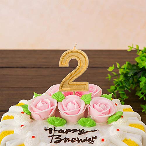 LUTER 2,76 Pulgadas Cumpleaños Grande Velas de Oro Cumpleaños con Purpurina Pastel De Velas Número de Velas Topper de la Torta Decoración para Fiesta de Bodas Niños Adultos (Número Grande 7)