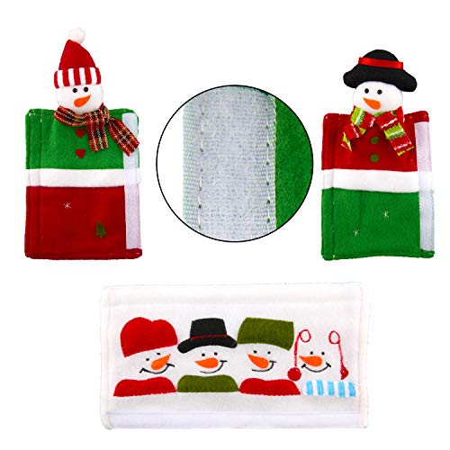 LUTER 4 piezas de Cubiertas de Manija de Puerta de Refrigerador de Navidad, Protector de Manija de Puerta de Horno Microondas para Nevera Decoración de Electrodomésticos de Cocina