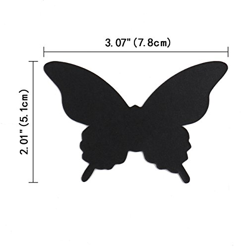 Luxbon 100p 3D Papel Negro Mariposa Pegatinas de Pared Decors