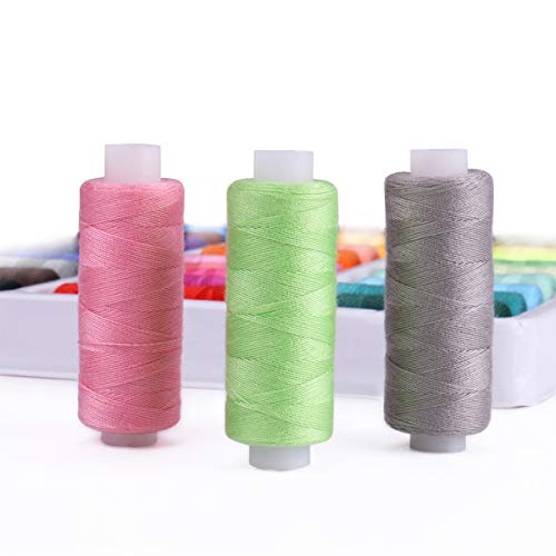 Luxbon 36 Hilos de Coser de Colors Surtidas 250 Yardas Poliéster Conjunto de Hilos Costura para Bordado Tejido, Costura a Mano, Maquina Coser