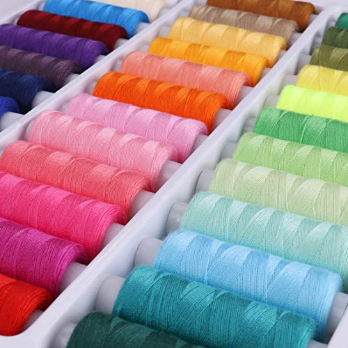 Luxbon 36 Hilos de Coser de Colors Surtidas 250 Yardas Poliéster Conjunto de Hilos Costura para Bordado Tejido, Costura a Mano, Maquina Coser