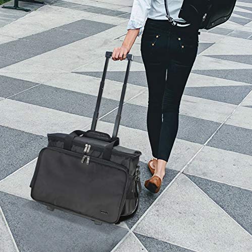 Luxja Máquina de Coser Trolley Bolso, Bolsa para Máquina de Coser, Funda Maquina de Coser, Maleta Maquina Coser Organizador de Accesorios de Tejer (No Incluido Accesorios), Negro