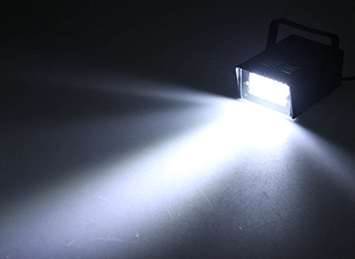 Luz estroboscópica ENUOLI mini LED Color Blanco con 24 LEDs super brillantes Control de velocidad variable para los clubes de Navidad del efecto de etapa Luz del disco de DJ Bares Partes de Hallowee