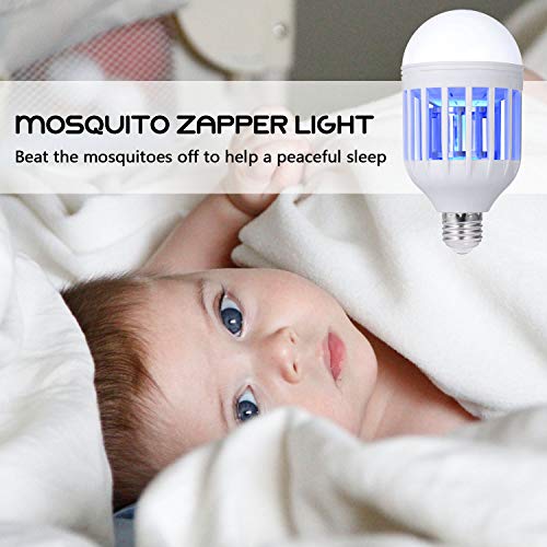 Luz Mata Mosquitos Bombilla LED Ultravioleta Electrónico 2 en 1 Lámpara Anti Polillas, Moscas, Insectos Voladores Moth Killer para Exterior e Interior