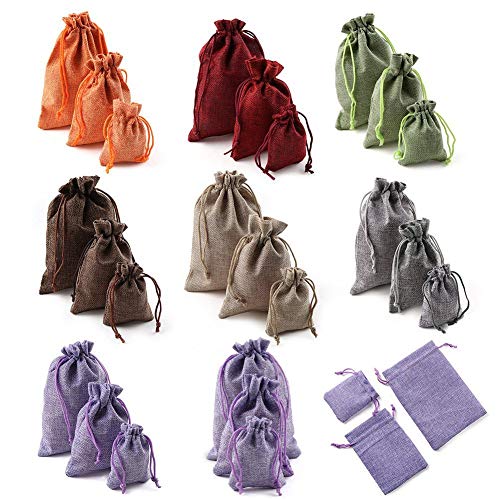 lvcha 10Pcs / Packs Favor De La Boda Bolsas De Regalo De Yute De Arpillera De Navidad Bolsas con Cordón Inicio