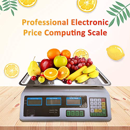 LYDRX - Báscula electrónica Profesional para el Comercio, 40 kg, báscula Comercial, Digital, para Pesar Frutas y Verduras