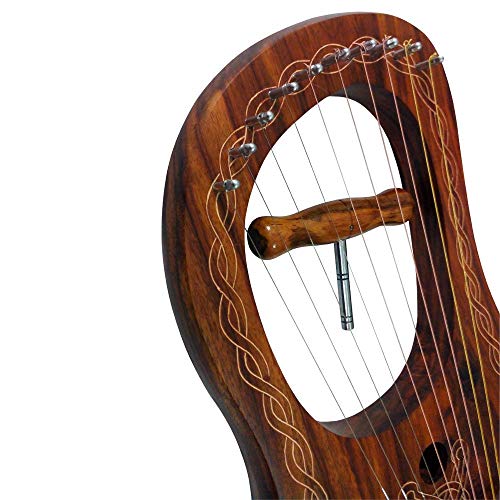 Lyre Harp - 10 picaduras de metal grabadas con diseño de lira y arpa de lira