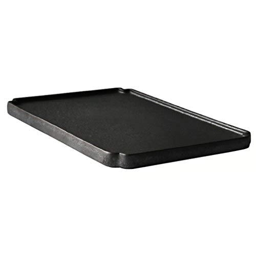 LZ 19cmx13cmx1cm Gres Bandejas rectangulares Grandes for Servir, Platos de cerámica de Estilo japonés de cerámica Negra Antideslizantes, bandejas de Almacenamiento y bandejas de té