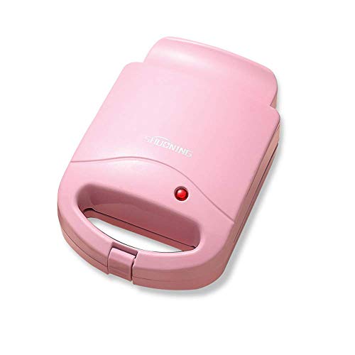 LZ Sandwichera eléctrica de Prensa compacta, Parrilla, gofres, Tortilla, Adecuada para 2-3 Personas, Oficina, Cocina doméstica, sandwichera Placa de Revestimiento Antiadherente, Rosa