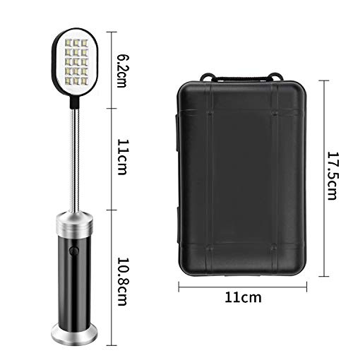 Lzfitpot Juego de 2 Luces para Barbacoa, de Doble Cara, 30 LED, magnéticas, 360 Grados, Ajustable, Resistente a la Intemperie, Juego de Herramientas (2 Luces de Colores, Negro)