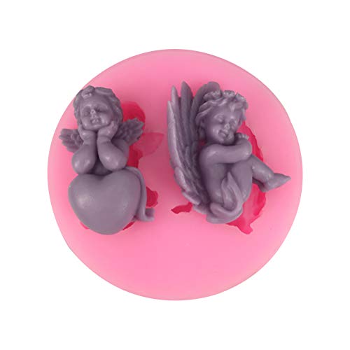 Macabolo - Molde de silicona con forma de ángel en 3D para fondant, para decoración de tartas de boda