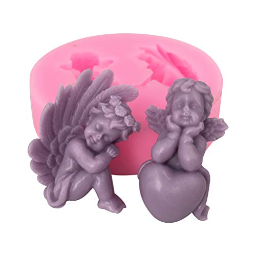 Macabolo - Molde de silicona con forma de ángel en 3D para fondant, para decoración de tartas de boda