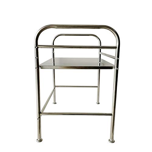 Macallen Soporte Microondas Estante Estanterias Microondas Cocina Encimera Inoxidable con Ganchos para Utensilios 50 x 33,5 x 53 CM