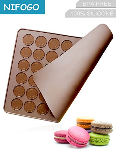 Macaron Molde - Macaron Silicone Baking Mat con 48 Capacidad, decorating Pen Icing Tips (4 boquillas +Cepillo de Aceite)