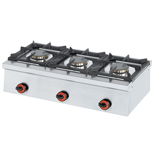 Macfrin 4413 Cocina de Sobremesa a Gas 3 Fuegos 13.5 Kw