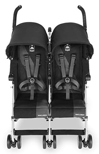 Maclaren Twin Triumph Silla de paseo doble - ligera, de los 6 meses hasta los 50kg, encaja a través de la mayoría de las puertas, Capota extensible con UPF 50+