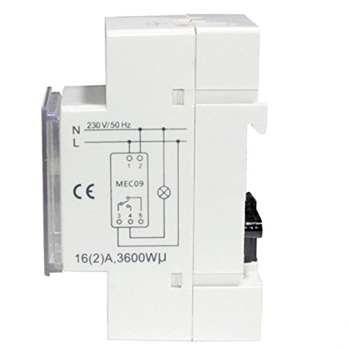 Maclean MCE09 - Programador/temporizador eléctrico digital semanal tipo carril DIN 16A 220V (1)