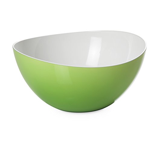 mada Design Ensalada plástica bicolor irrompible tazón de pasta, diámetro 20 cm, capacidad 1,5 litros, apilable y apto para lavavajillas, Linea Trendy