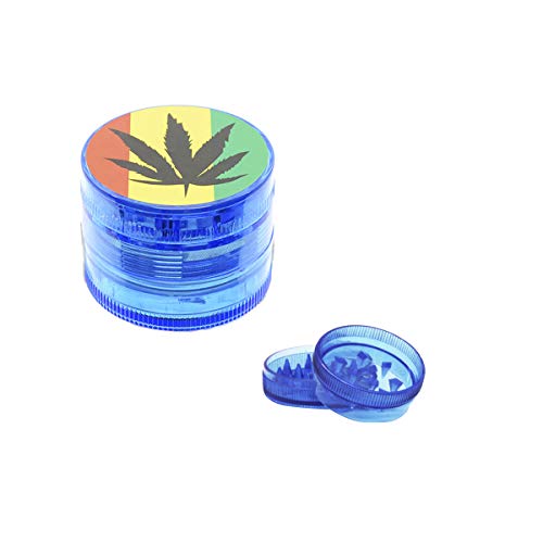 MADGROW. Set DUO GRINDER. AZUL. Molinillo de hierbas y especias. GRINDER Ø50 mm 4 piezas de PVC con tamizador de polen + GRINDER MINI Ø30 mm 2 piezas de pvc. Diseños variados.