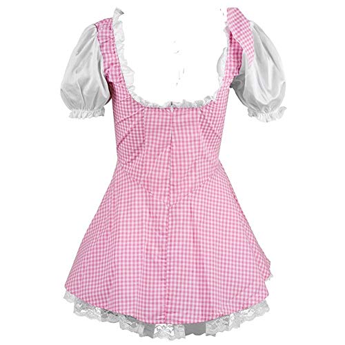 MADONG Uniforme Tentación Sexy Lencería Maid Attire Collar de Tartán Vestido Delantal Outlet L