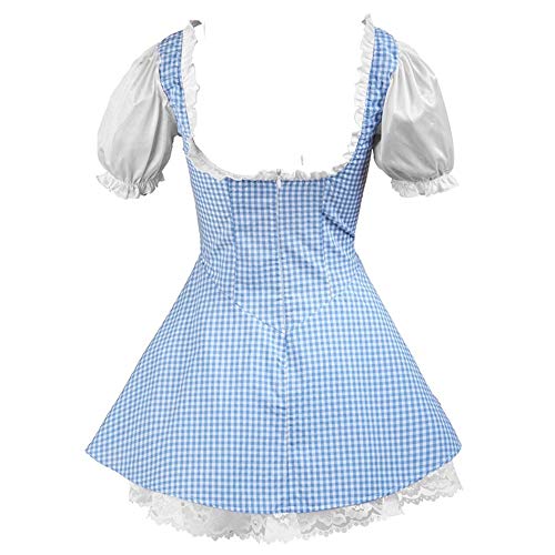 MADONG Uniforme Tentación Sexy Lencería Maid Attire Collar de Tartán Vestido Delantal Outlet L