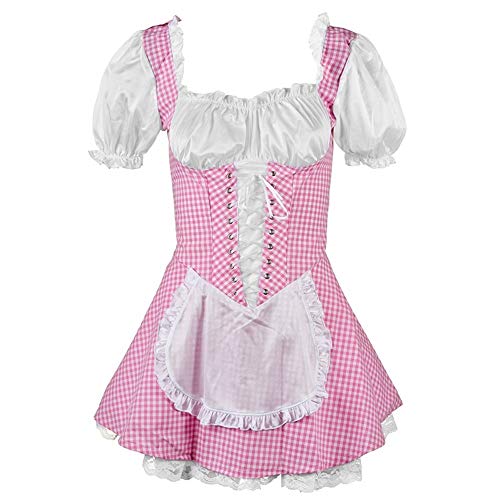 MADONG Uniforme Tentación Sexy Lencería Maid Attire Collar de Tartán Vestido Delantal Outlet L