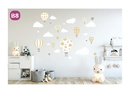 madras24 Etiqueta de la Pared Pegatinas de Pared Pegatinas para niños Globo Globos Nubes Nube Habitación para niños salón jardín de la Infancia Escuela decoración Sala de Estar