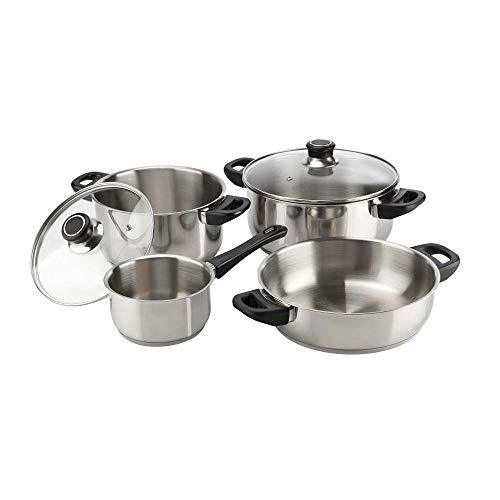 MAGEFESA ROYAL – Batería de Cocina MAGEFESA ROYAL 6 Piezas está Fabricada en Acero Inoxidable, Compatible con Todo Tipo de Fuego, INDUCCIÓN. Fácil Limpieza y Apta lavavajillas