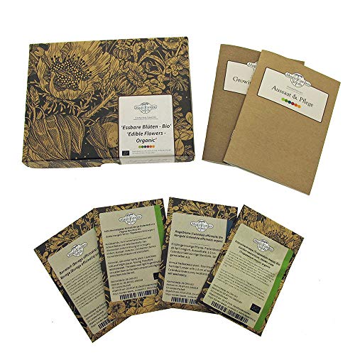 Magic Garden Seeds Flores comestibles (Orgánicas) - Semillas-Set de Regalo con 4 variedades aromáticas y Hermosas